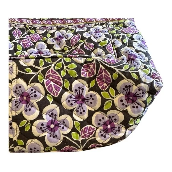 Vera Bradley Signature Print 3 Pocket Tote in Plum Petals - Picture 5 of 7